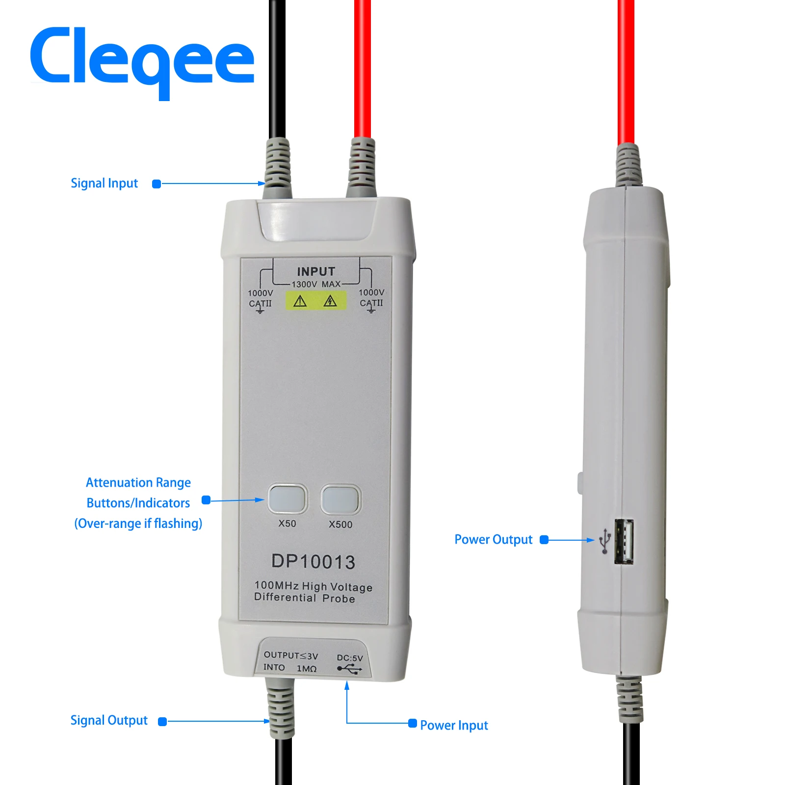 High Voltage Differential Probe 100Mhz 1300V - Cleqee 1300V 100MHz Oscilloscope haute tension