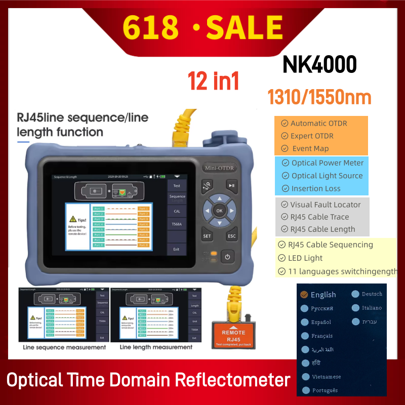 Optical Time Domain Reflectometer Otdr 1310 1550Nm - MINI OTDR 1310/1550nm 26/24dB 12-en-1 Écran