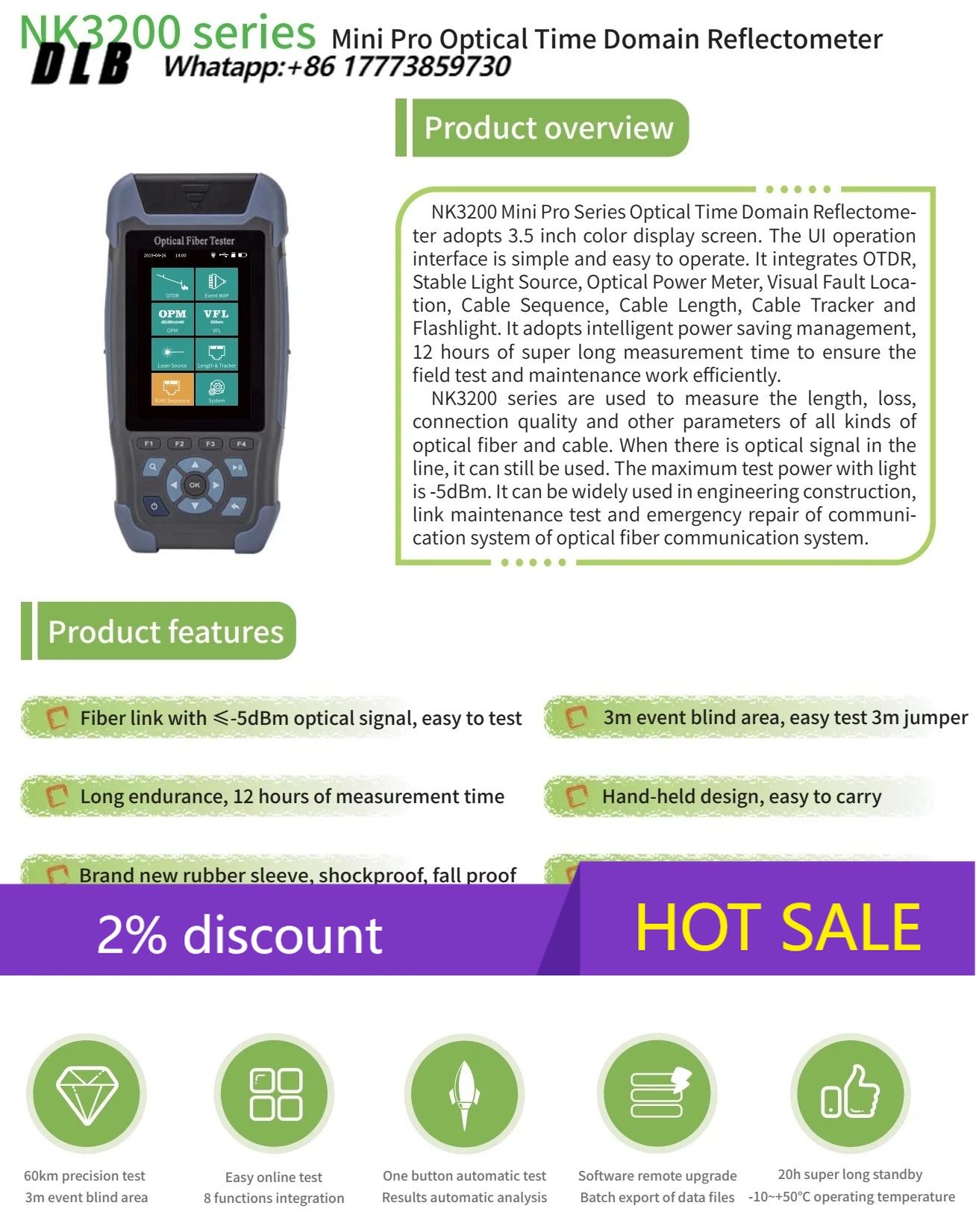 Optical Time Domain Reflectometer Otdr 1310 1550Nm - Réflectomètre optique temporel (OTDR) NK3200D avec