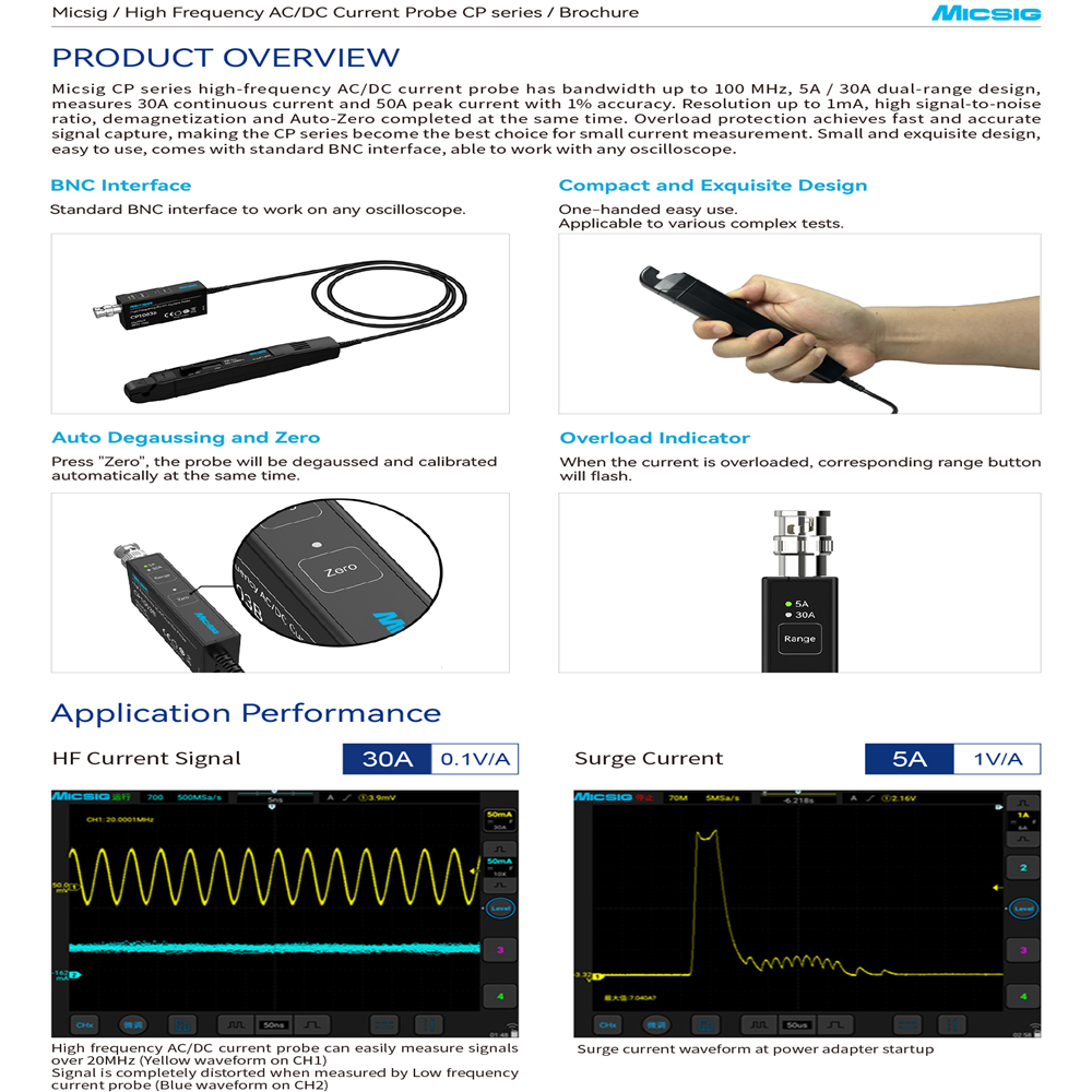 Sonde de courant haute fréquen - Current Probe Ac Dc 50Mhz Oscilloscope avis et prix