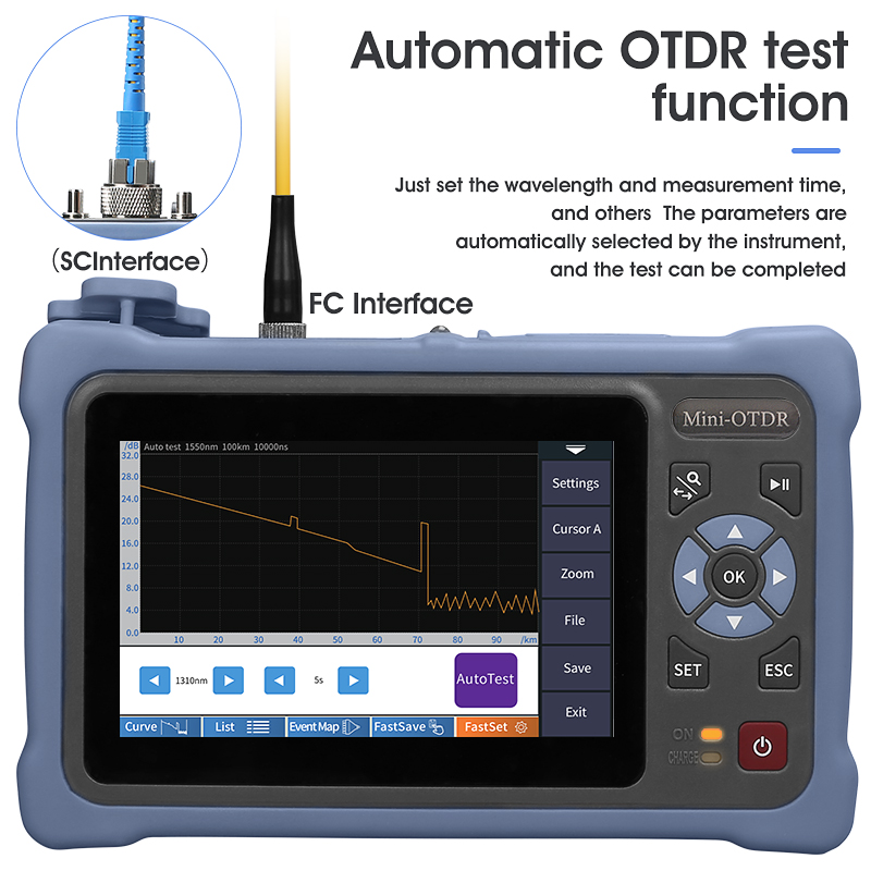 MINI OTDR 1310/1550nm 26/24dB  - Optical Time Domain Reflectometer Otdr 1310 1550Nm avis et prix