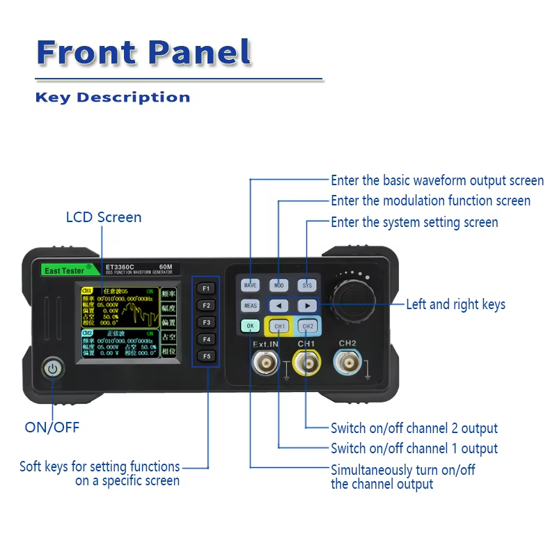 Générateur de Forme d'Onde Ins - Dual Channel Arbitrary Waveform Function Generator 60Mhz avis et prix